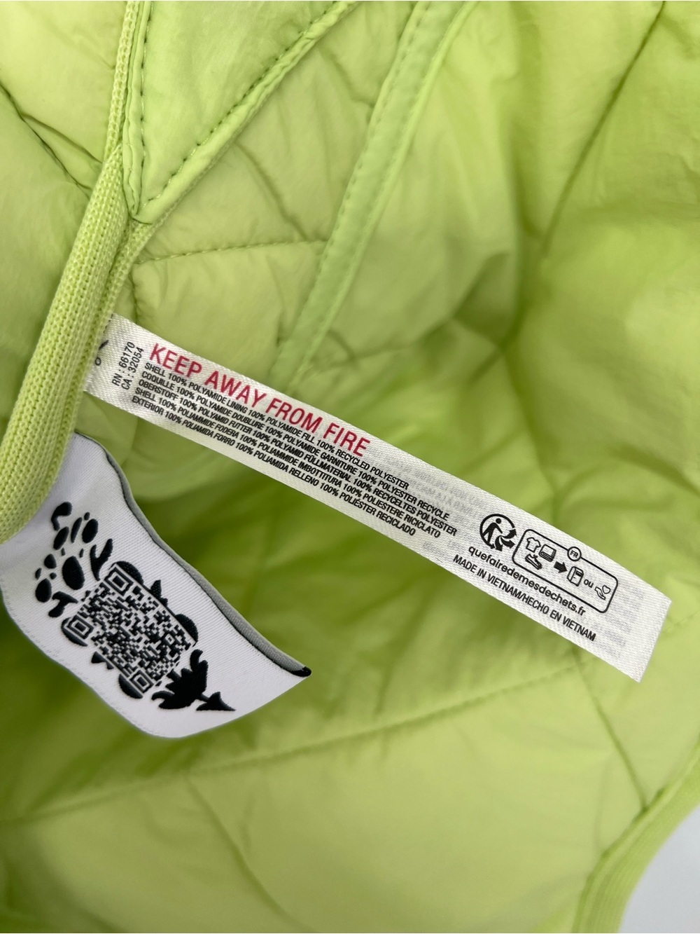 Free People Movement Quinn Lime Green Quilted Windbreaker Athletic Vest S NWT - Picture 7 of 8